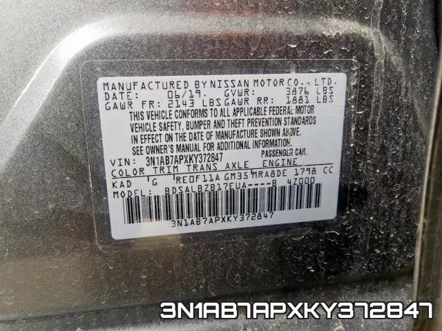3N1AB7APXKY372847 фото 2