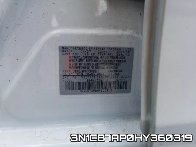 3N1CB7AP0HY360319 фото 2