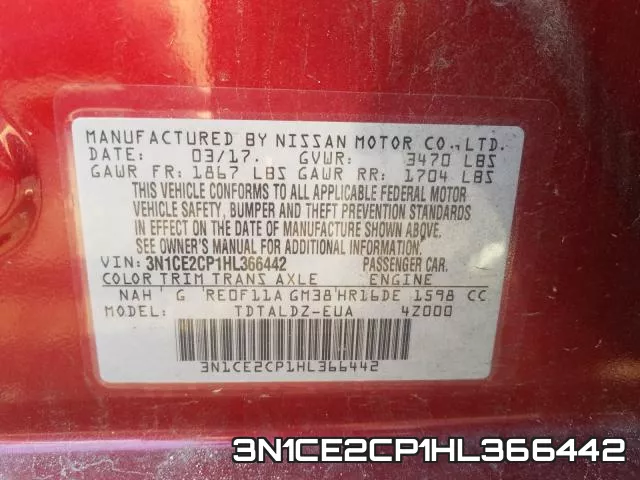 3N1CE2CP1HL366442 фото 2