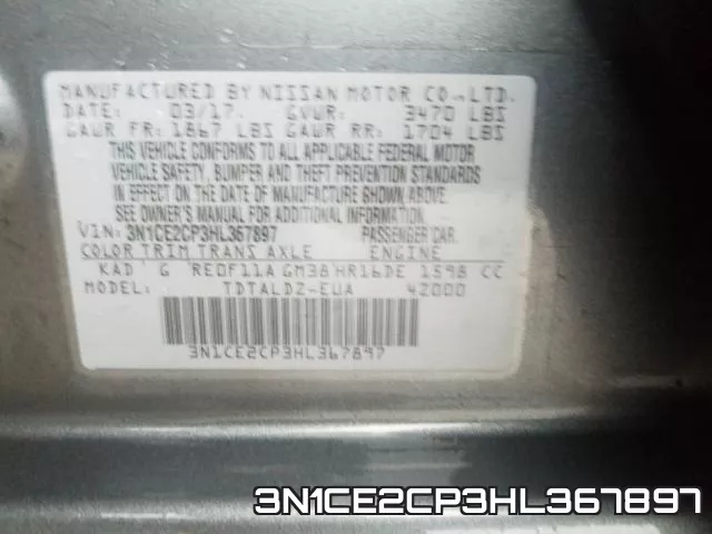 3N1CE2CP3HL367897 фото 2