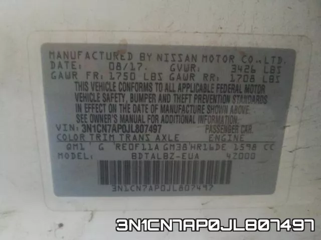 3N1CN7AP0JL807497 фото 2