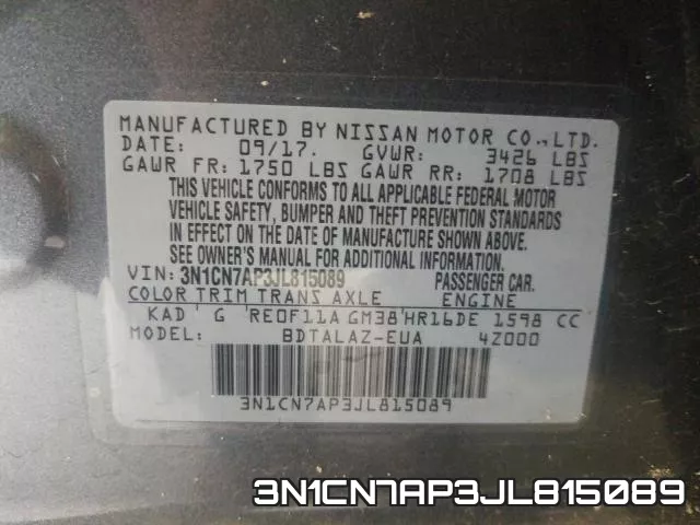 3N1CN7AP3JL815089 фото 2