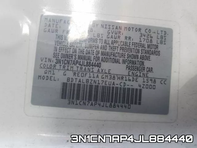 3N1CN7AP4JL884440 фото 2