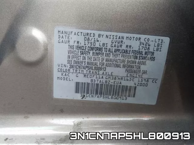 3N1CN7AP5HL800913 фото 2