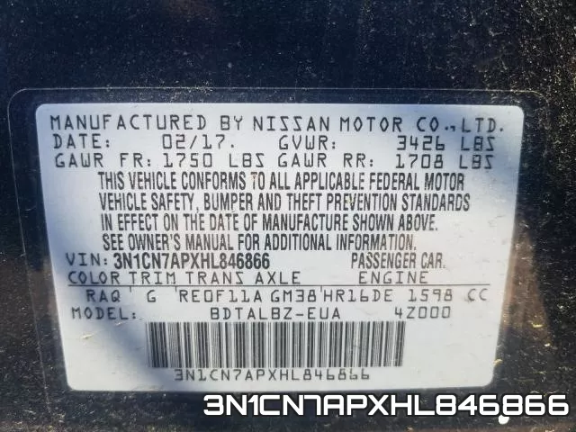3N1CN7APXHL846866 фото 2
