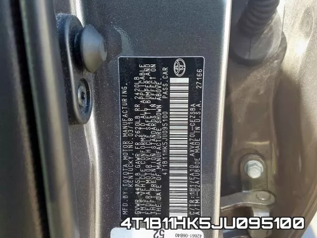 4T1B11HK5JU095100 фото 2