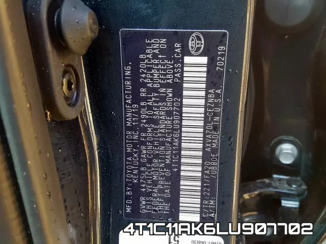 4T1C11AK6LU907702 фото 2