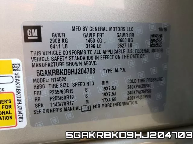 5GAKRBKD9HJ204703 фото 2