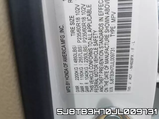 5J8TB3H70JL009731 фото 2