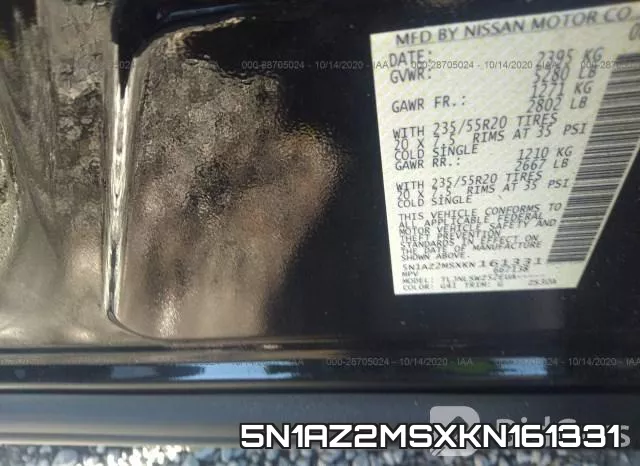 5N1AZ2MSXKN161331 фото 10