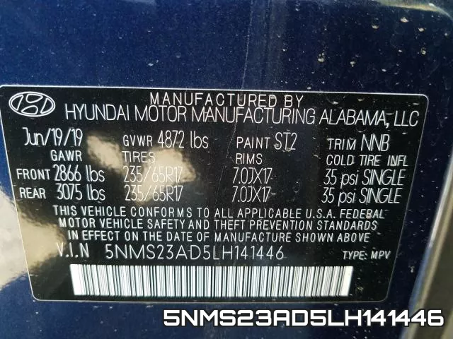5NMS23AD5LH141446 фото 2