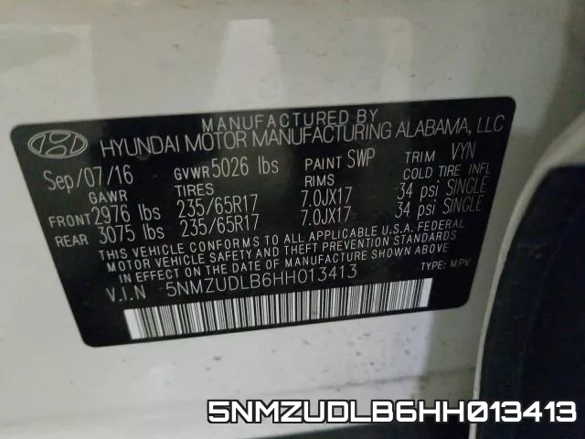 5NMZUDLB6HH013413 фото 2