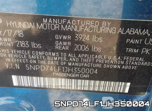 5NPD74LF1JH350004 фото 10