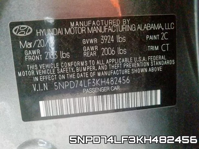 5NPD74LF3KH482456 фото 2