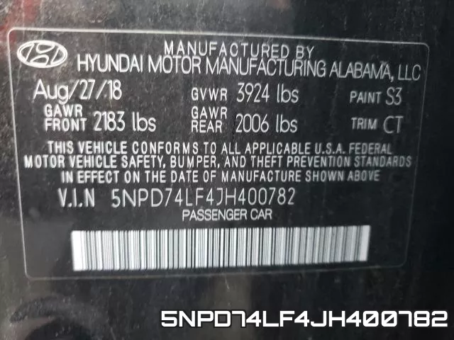 5NPD74LF4JH400782 фото 2