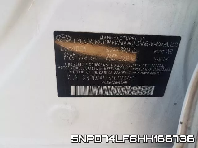5NPD74LF6HH166736 фото 2