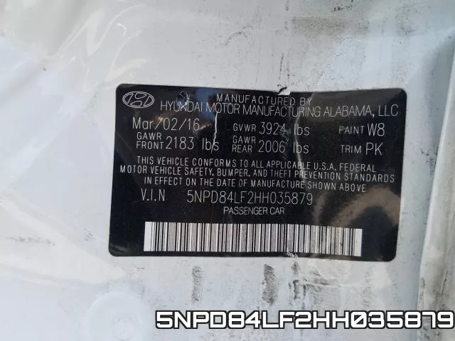 5NPD84LF2HH035879 фото 2
