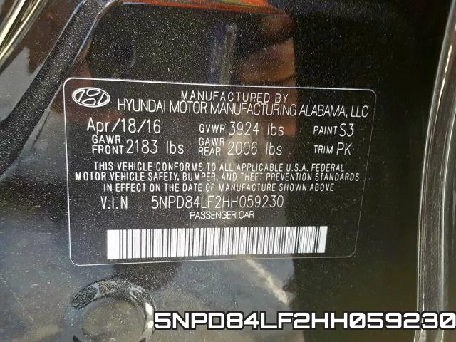 5NPD84LF2HH059230 фото 2