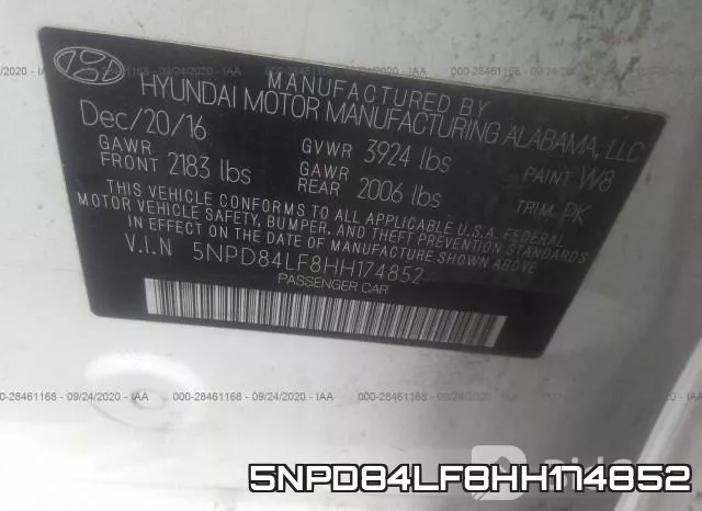 5NPD84LF8HH174852 фото 10