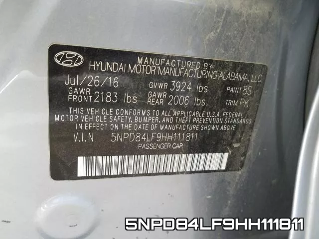 5NPD84LF9HH111811 фото 2