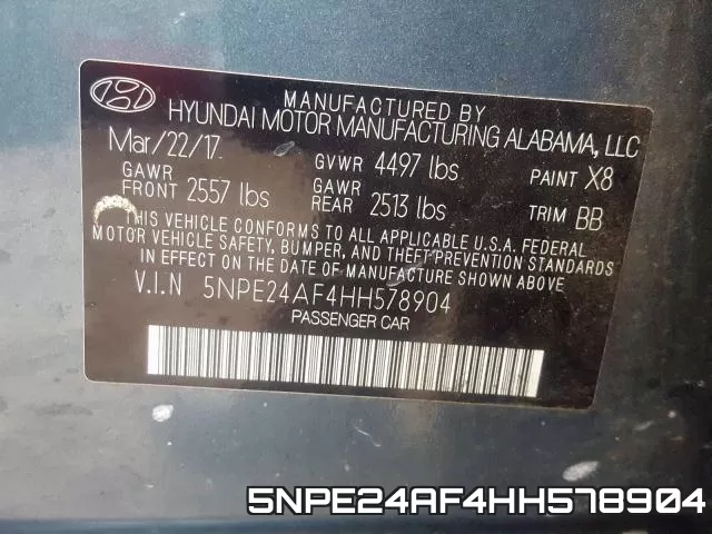 5NPE24AF4HH578904 фото 2