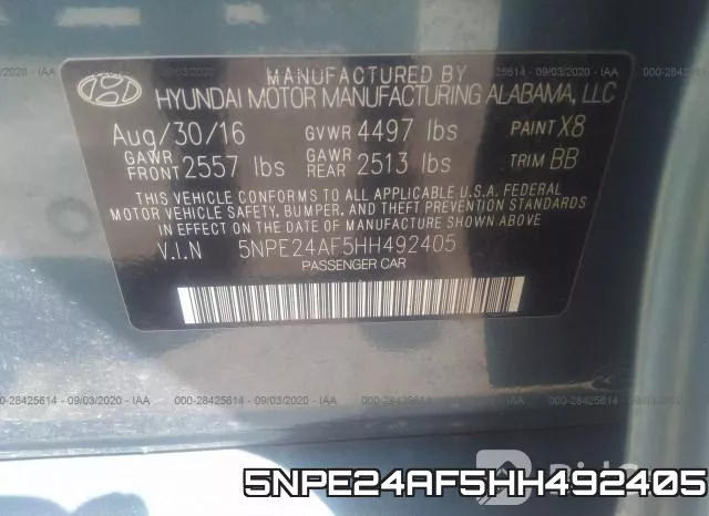5NPE24AF5HH492405 фото 10