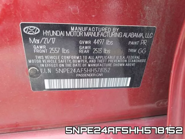 5NPE24AF5HH578152 фото 2