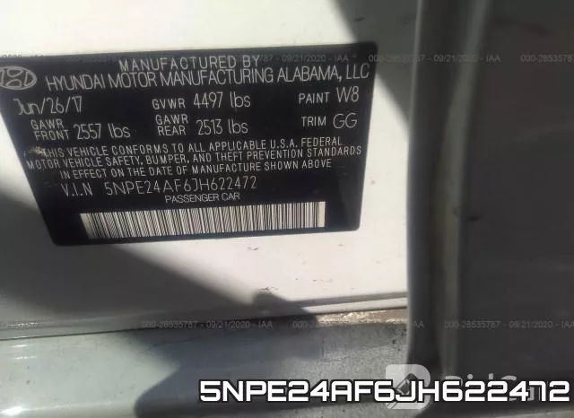 5NPE24AF6JH622472 фото 10