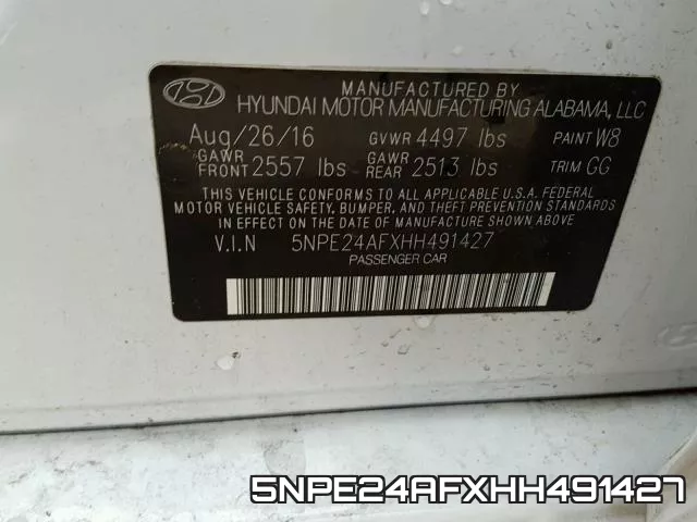 5NPE24AFXHH491427 фото 2