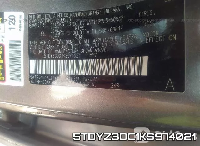 5TDYZ3DC1KS974021 фото 10