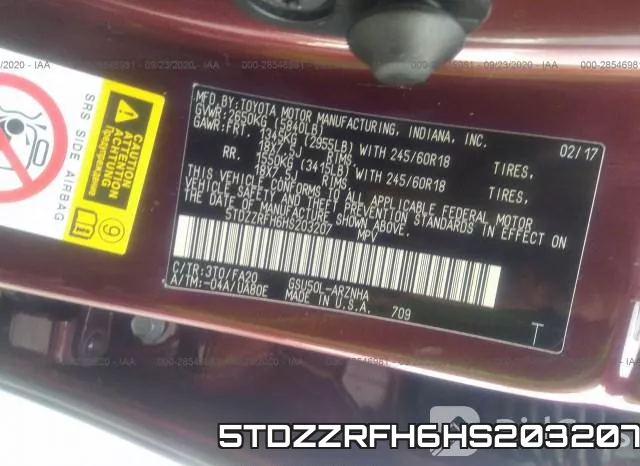 5TDZZRFH6HS203207 фото 10