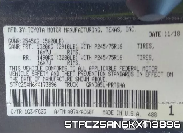 5TFCZ5AN6KX173896 фото 10