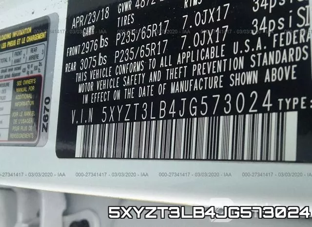 5XYZT3LB4JG573024 фото 10