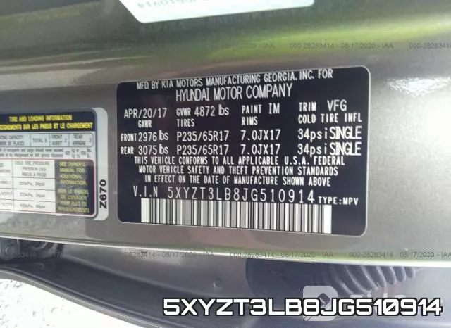 5XYZT3LB8JG510914 фото 10