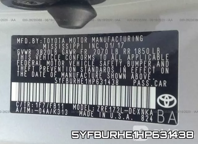 5YFBURHE1HP631438 фото 10