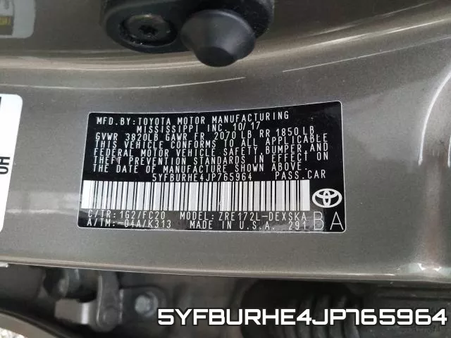 5YFBURHE4JP765964 фото 2