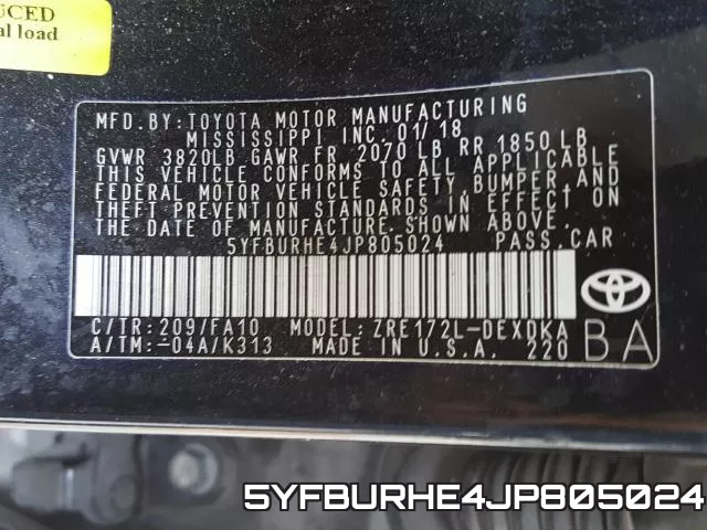 5YFBURHE4JP805024 фото 2