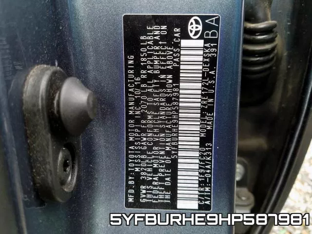 5YFBURHE9HP587981 фото 2