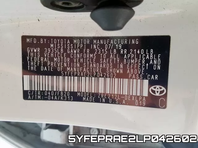 5YFEPRAE2LP042602 фото 2