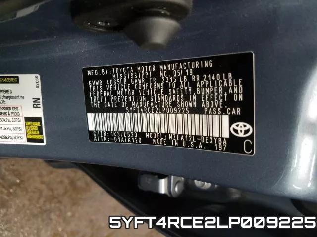 5YFT4RCE2LP009225 фото 2