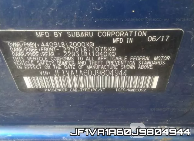 JF1VA1A60J9804944 фото 9