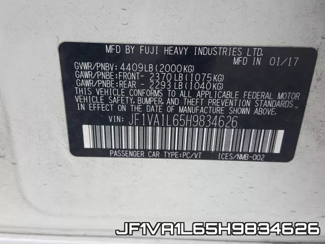 JF1VA1L65H9834626 фото 2
