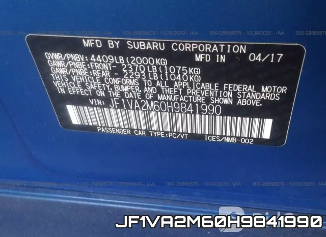 JF1VA2M60H9841990 фото 10