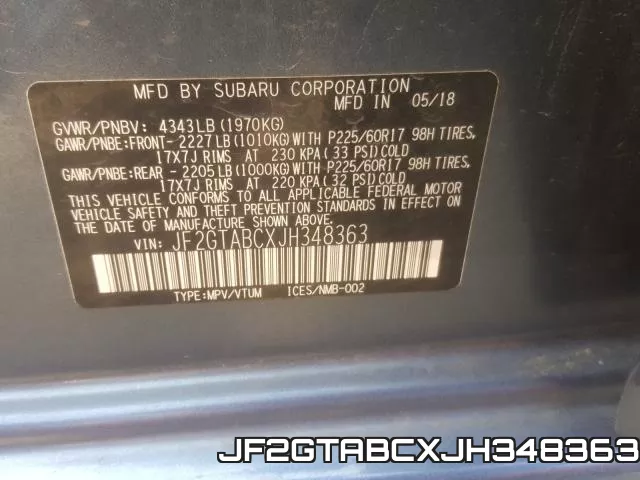JF2GTABCXJH348363 фото 2