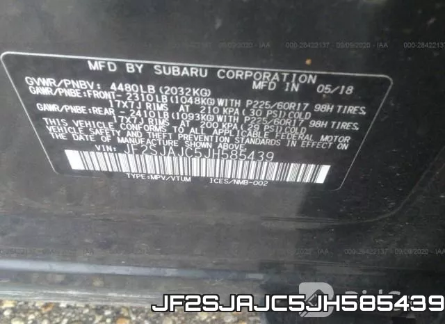 JF2SJAJC5JH585439 фото 10