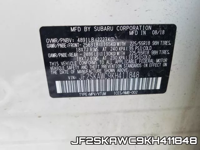 JF2SKAWC9KH411848 фото 2