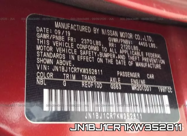 JN1BJ1CR7KW352811 фото 10