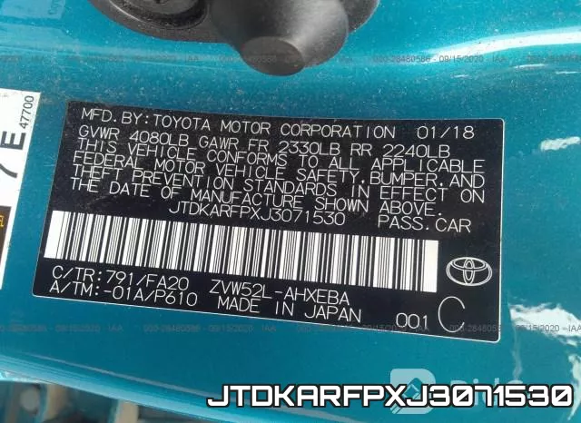 JTDKARFPXJ3071530 фото 10
