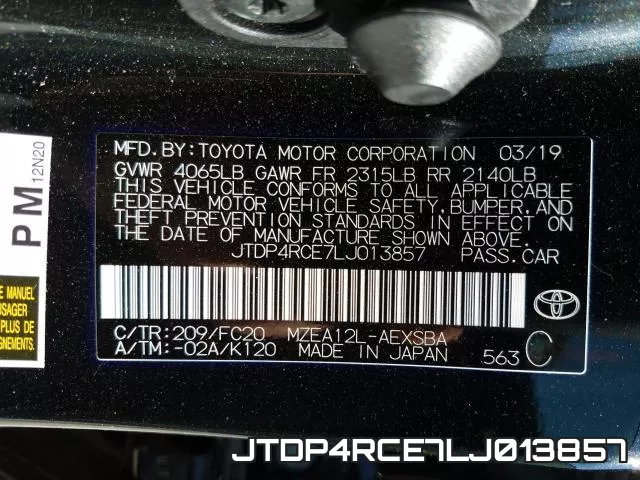 JTDP4RCE7LJ013857 фото 2