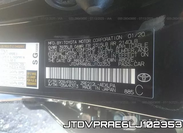 JTDVPRAE6LJ102353 фото 10